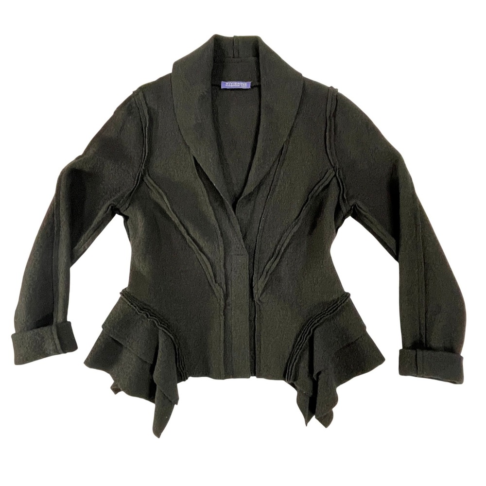 Vivienne Tam Petite Black Jacket Y2K Deconstructed Exposed Seams Avant Garde